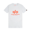 Alpha Industries Basic T-Shirt - White/Neon Orange (100501/480)