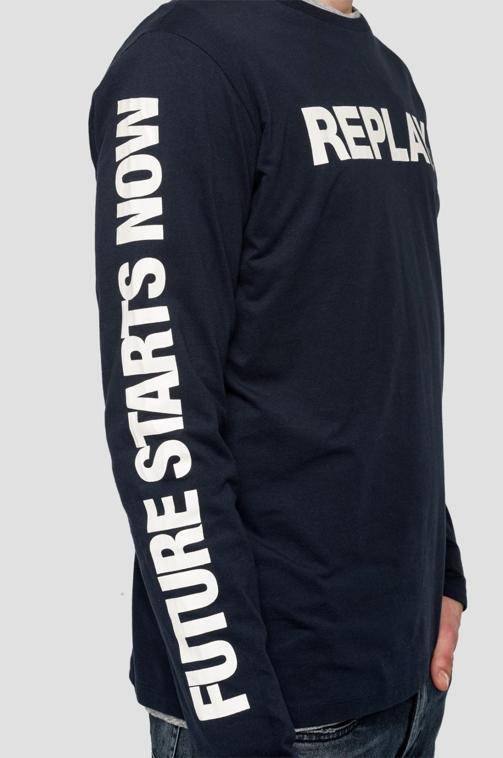 Replay Long Sleeve T Shirt Navy M3149 The 515