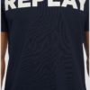 Replay Cotton T-Shirt Printed Logo - Navy (M3594)