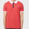 FILA BB1 Classic Vintage Striped Polo - Tibetan Red/Oyster White (LM1839AT)