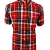 Trojan Madras Short Sleeve Check Shirt with Matching Pocket Square - Blood (SS/2020)