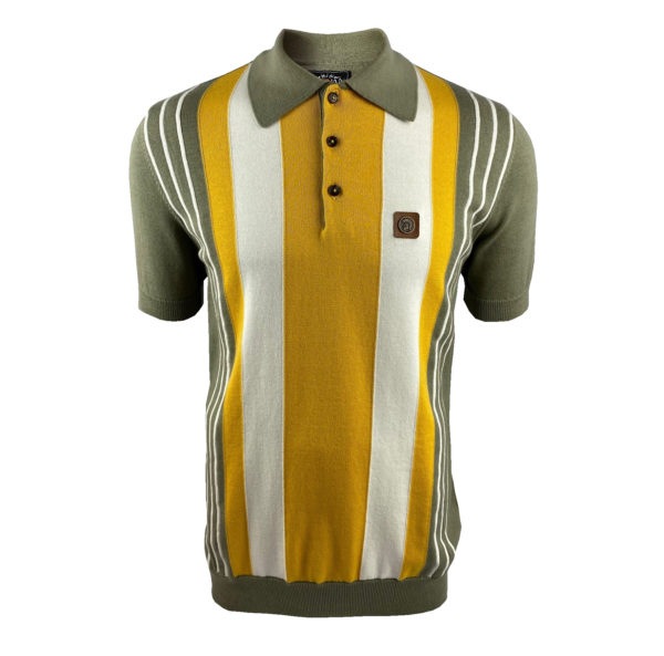 Trojan Multi-Stripe Fine Gauge Polo Shirt - Slate (TR/8562)