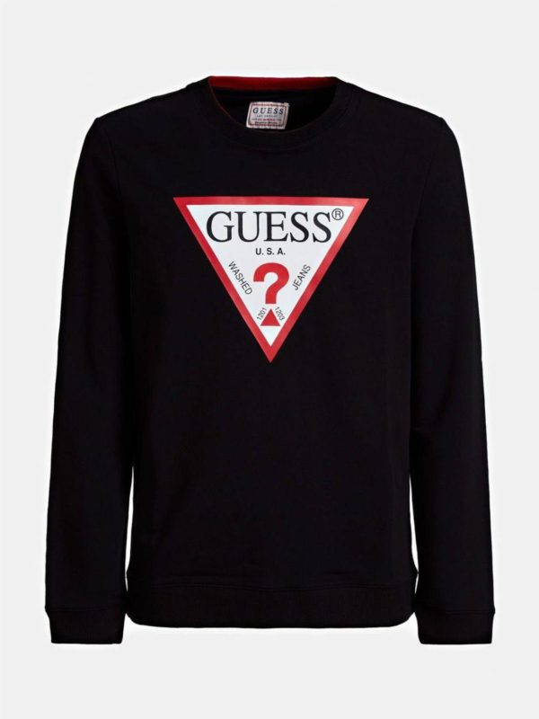 Guess Audley Triangle Logo Sweatshirt - Black (M92Q08K6ZS0-JBLK)