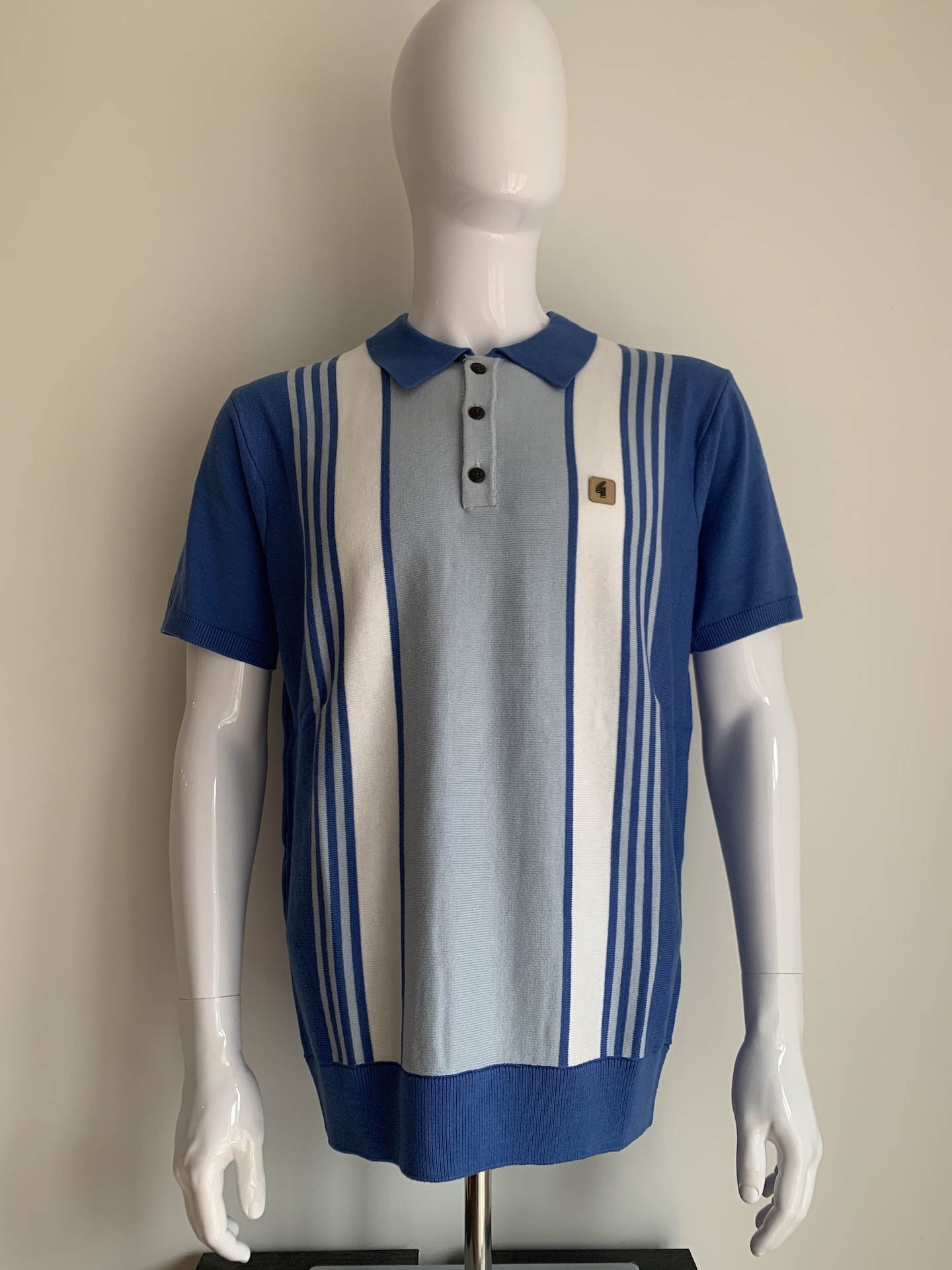 Gabicci - Vintage Searle Short Sleeve Stripe Front Knitted Polo Top ...