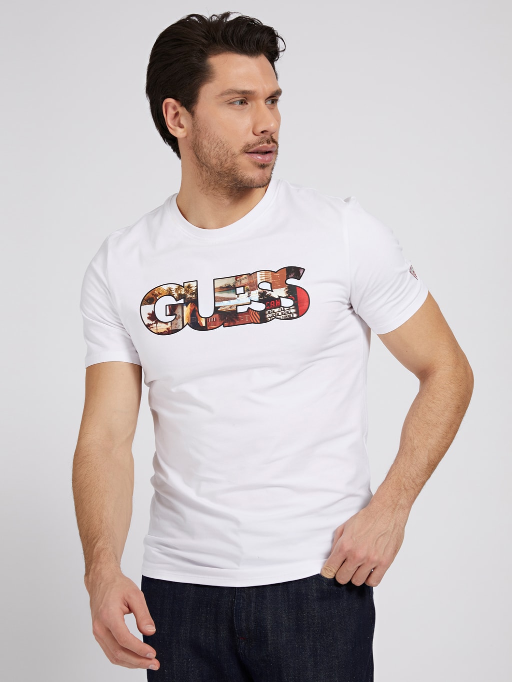 Guess - Slim Fit Front Logo T-Shirt - White (M1GI78J1311) - The 515
