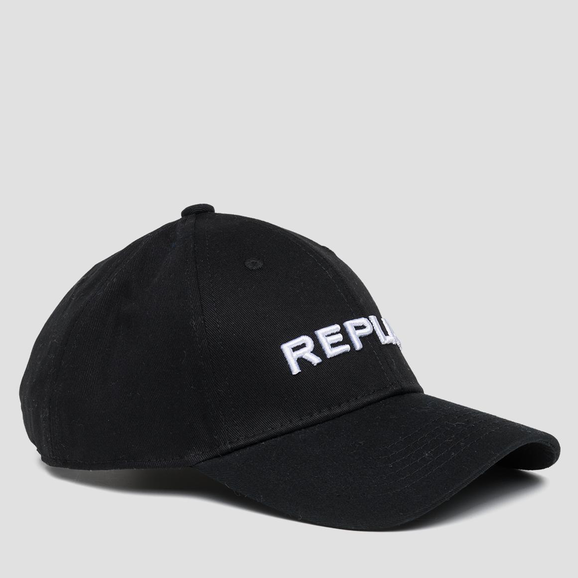 REPLAY COTTON CAP WITH BILL - AX4161.000.A0113 - Black White - The 515